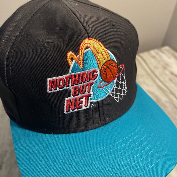 Vintage 1993 McDonald's Nothing but Net Basketball Snapback Embroider Logo Hat - Picture 3 of 9